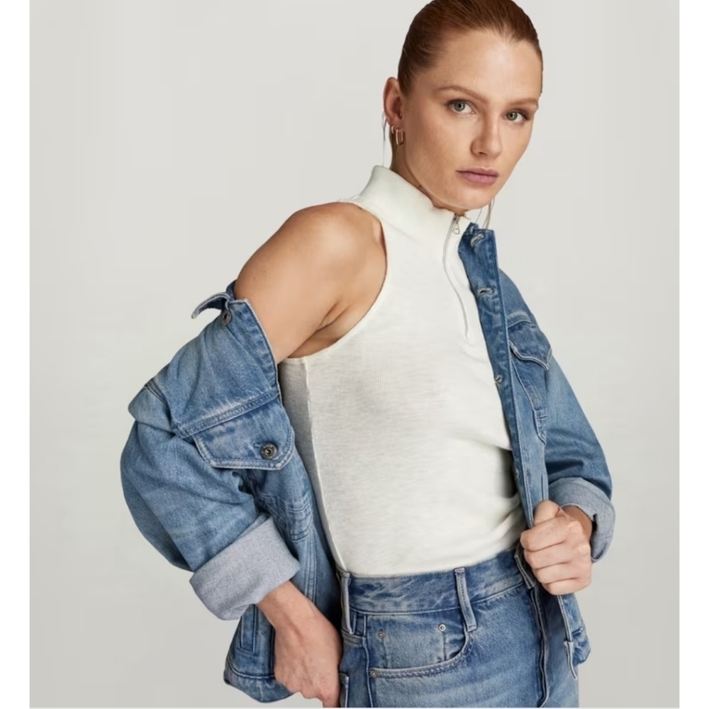 NWT! G-Star Raw, Oversized Jacket, Bright Valiant Denim,Sun Faded Air Force Blue - Picture 5 of 7
